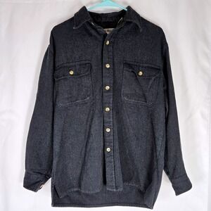 NK Ranch Clothing Co. Mens Gray Wool Blend Button‎ Up Shirt Jacket Small Western
